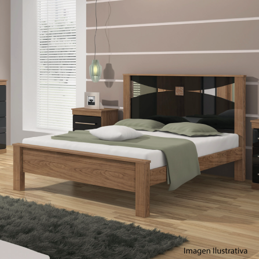 CAMA MATRIMONIAL LOPAS REIS GRIS/NEGRO/GRIS