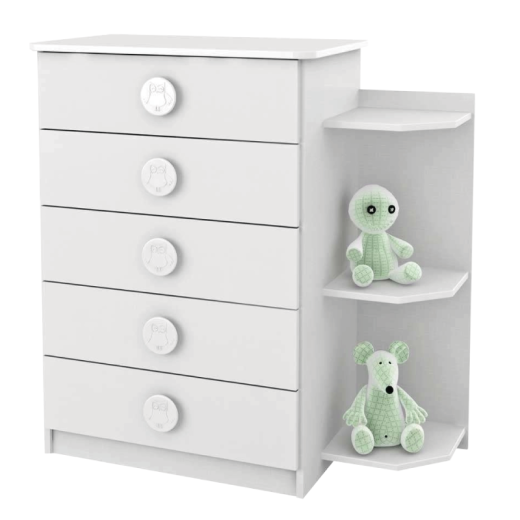 COMODA RODIAL 1D159 BLANCO 5 CAJ. C/ESTAN