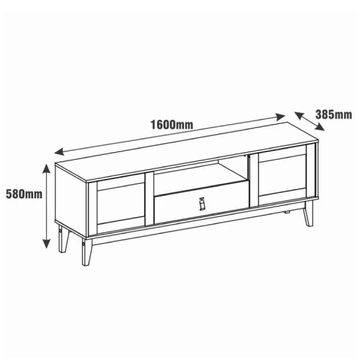 RACK CASA D 72588 RAVENA1.60 CEDRO/CINZA PEROLA