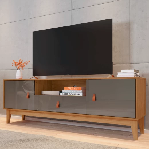 RACK CASA D 96588 ESMERALDA PLUS 1.60 CEDRO/CINZA PEROL