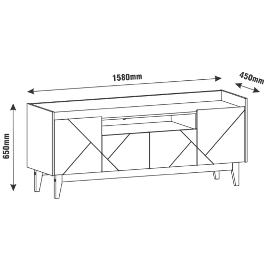 RACK CASA D 71588 ADRIA 1.58 CEDRO/CINZA PEROLA