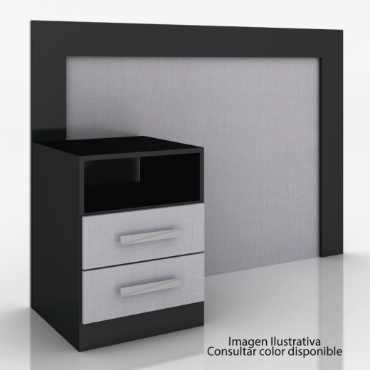 CABECERA RODIAL 17R810 SOLTERO CINZA/NEGRO