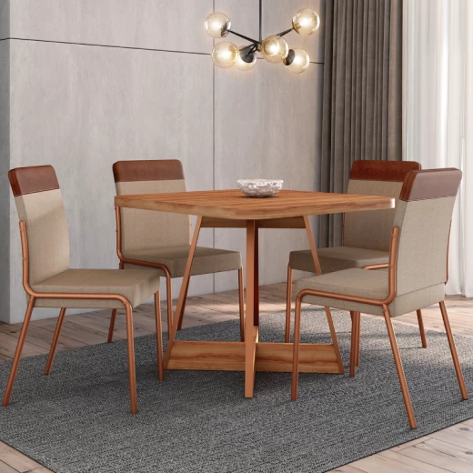 JGO DE COMEDOR CARRA DELI 1593 4S 1739 NOGAL FREIJO ROS