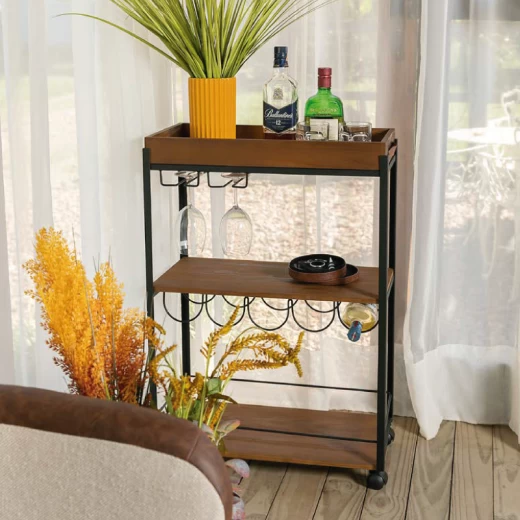 CARRITO MULTIUSO OCRE 660 TRENTO IMBUIA/NEGRO