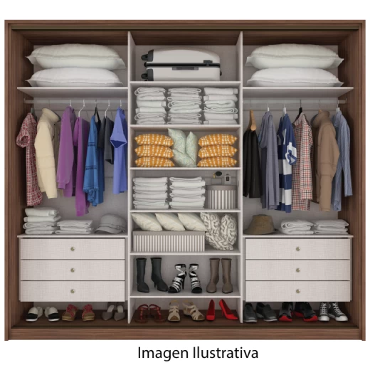 ROPERO LOPAS SPAZIO 3P 2.7 C/ESP. FRASSINO/OFF WHITE/FR