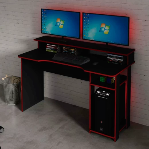 MESA GAMER TECNO ME4153.0002 NEGRO/ROJO