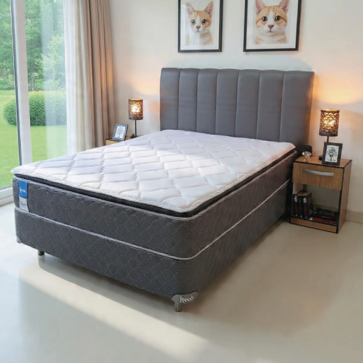SOMIER KOALA PREMIUM PLUS 140X190 + CABECERA PT GRIS