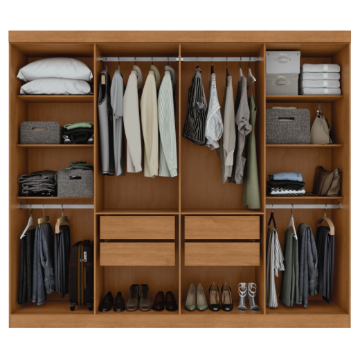 ROPERO LOPAS ANDARA SOFT 8P C/ESP AMENDOA/OFF WHITE