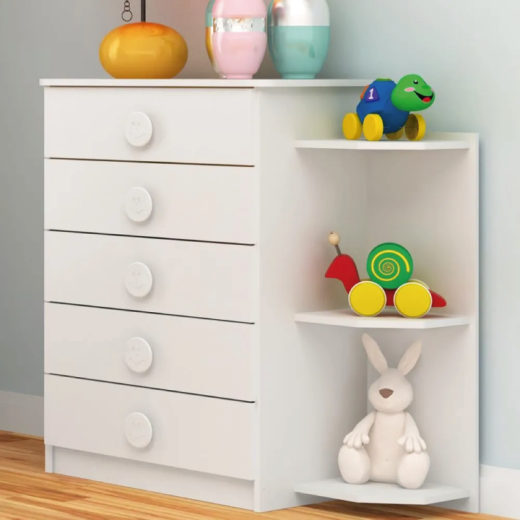 COMODA RODIAL 1D159 BLANCO 5 CAJ. C/ESTAN