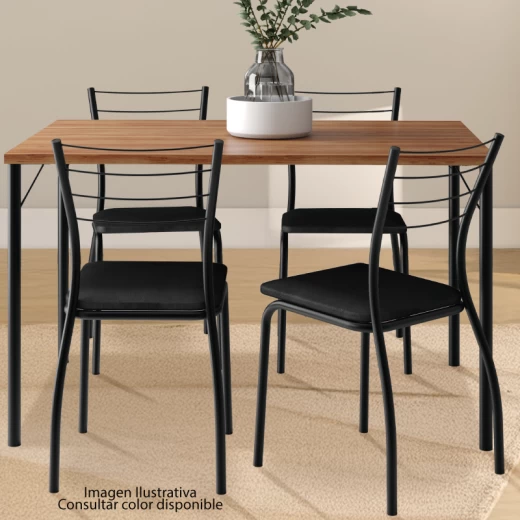 JGO DE COMEDOR CARRA VALENCIA 1586 4S 1700 PLATA