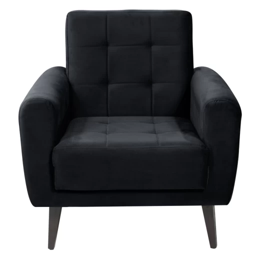 POLTRONA MX LIVIA 1185 T.281 CORINO NEGRO PIE DE MADERA