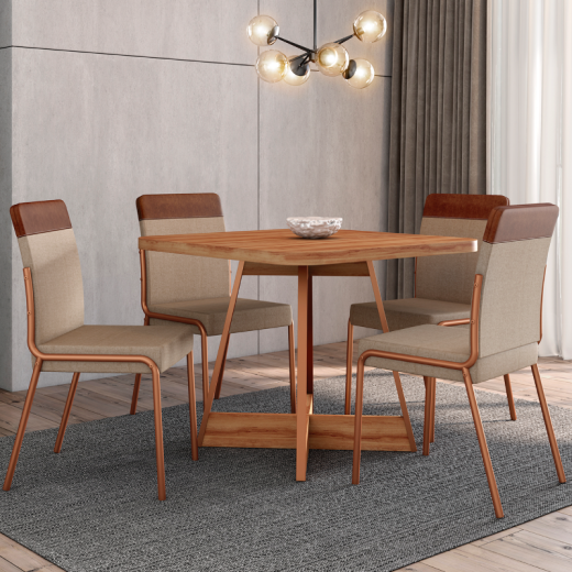 JGO DE COMEDOR CARRA 1593 4S 1739 NOGAL FREIJO ROSE