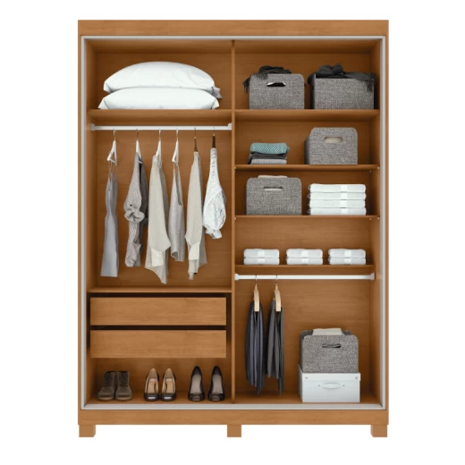 ROPERO LOPAS QUADRIX 2P 1PC/ESP AMENDOA CLEAN/OFF WHITE