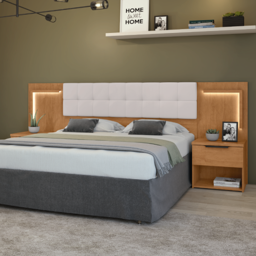 CABECERA LOPAS CALITAN 1.60 KORINO BEGE AMENDOA CLEAN