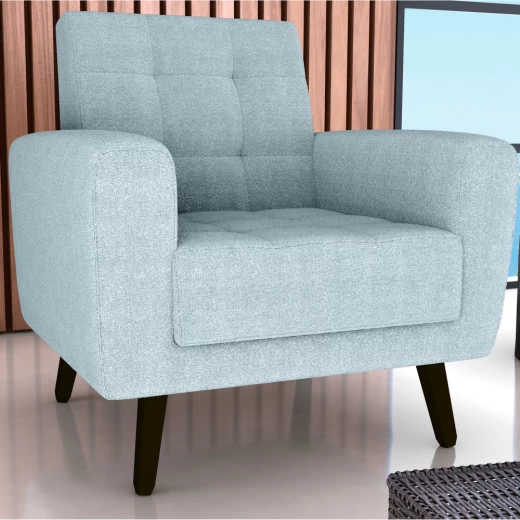 POLTRONA MX LIVIA 1185 T.495 AZUL PIE DE MADERA