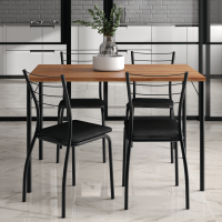 JGO DE COMEDOR CARRA VALENCIA 1586 4S 1700 NEGRO