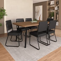 JGO DE COMEDOR CARRA ALMERIA 1597 6S 1736 NEGRO