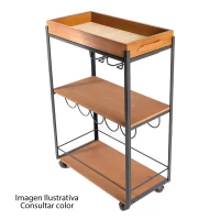 CARRITO MULTIUSO OCRE 660 TRENTO IMBUIA/NEGRO