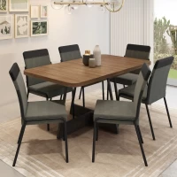JGO DE COMEDOR CARRA PARIS 1592 6S 1739 NOGAL GRAF NEGR